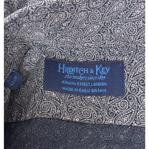 Hilditch & Key Dress Shirt 16.5 Mens Paisley Print Long Sleeve Button